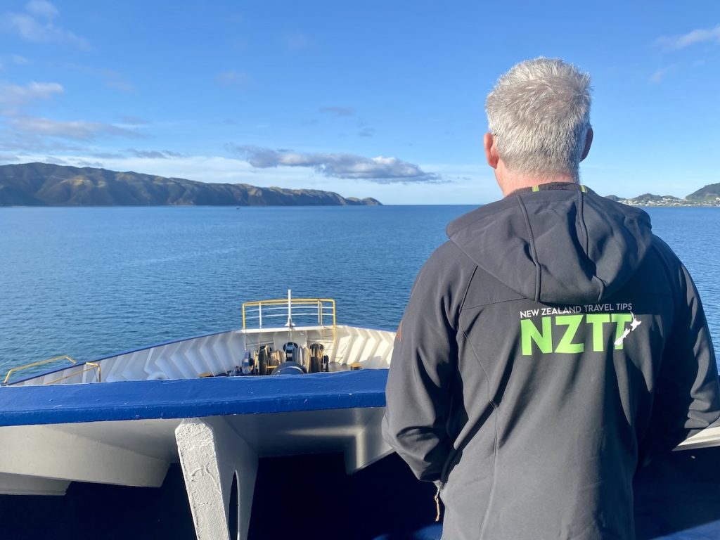 Nathan on the deck of the Bluebridge ferry.